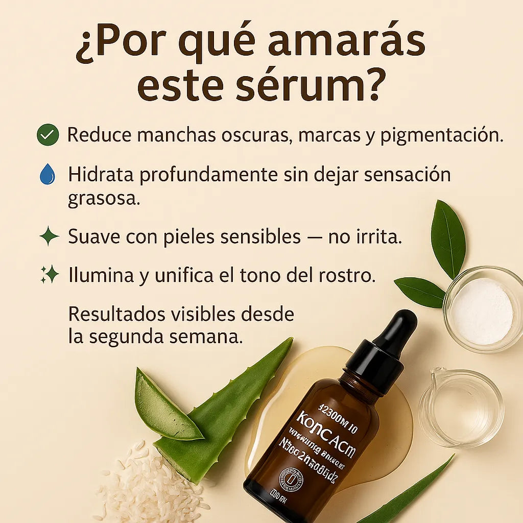 Ácido Kójico + Niacinamida Aclara manchas oscuras