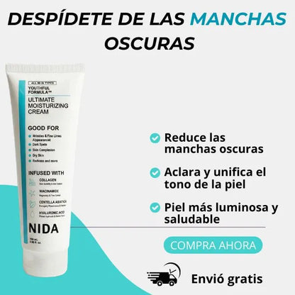 NIDA-Despídete de las manchas oscuras y vuelve a sentir tu piel uniforme y luminosa